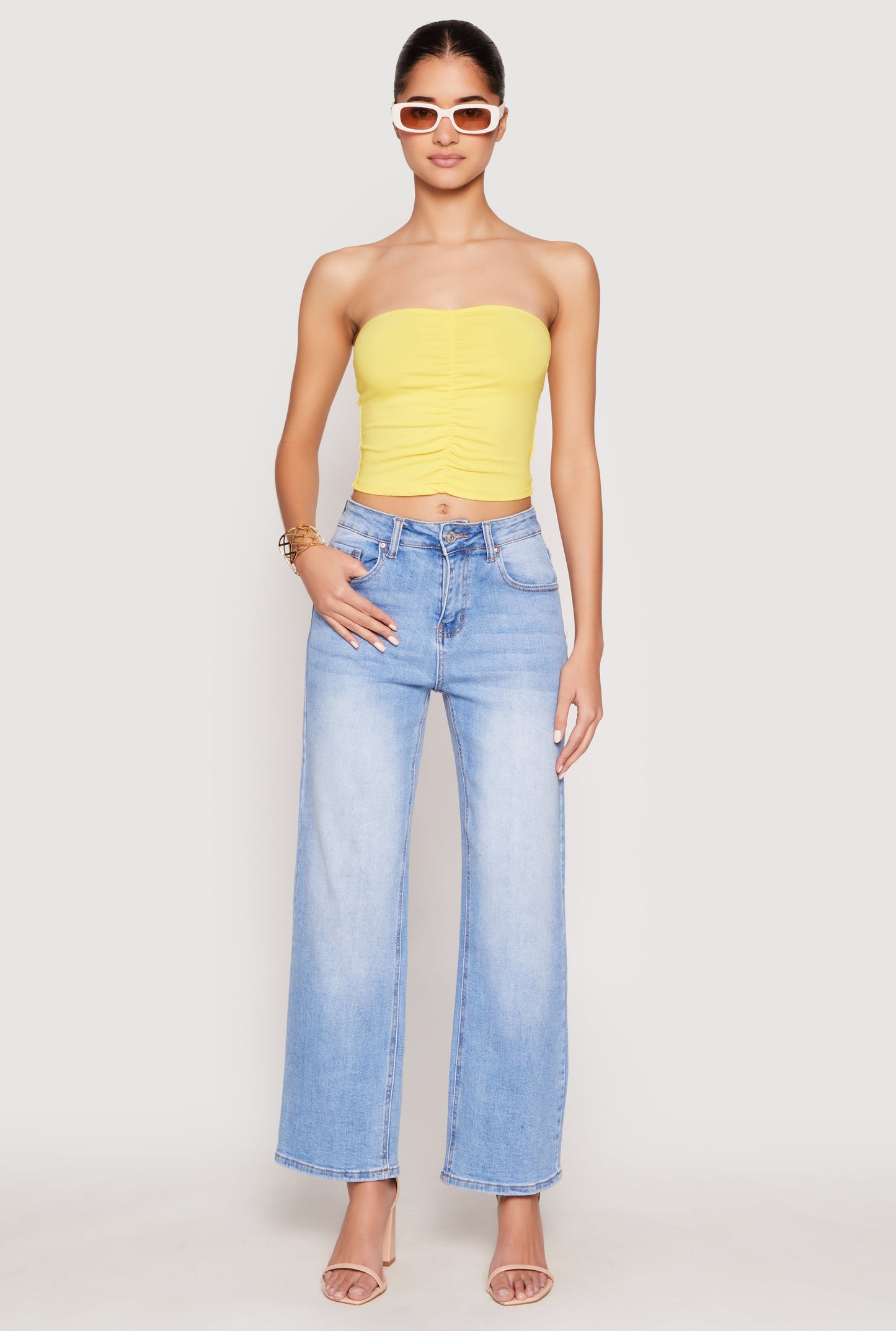 Ruched Front Tube Top