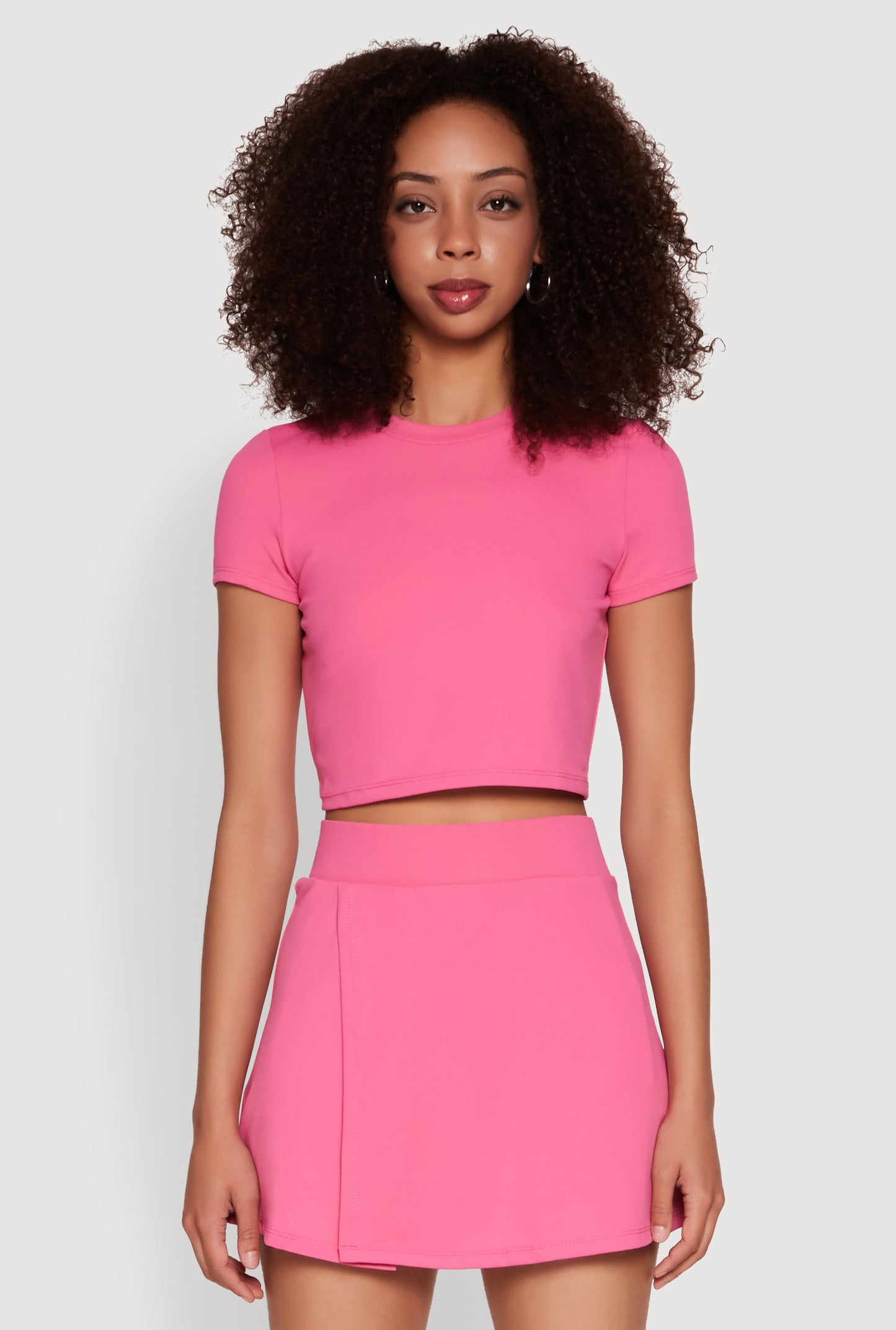 Cut Out Back Crew Neck Crop Top