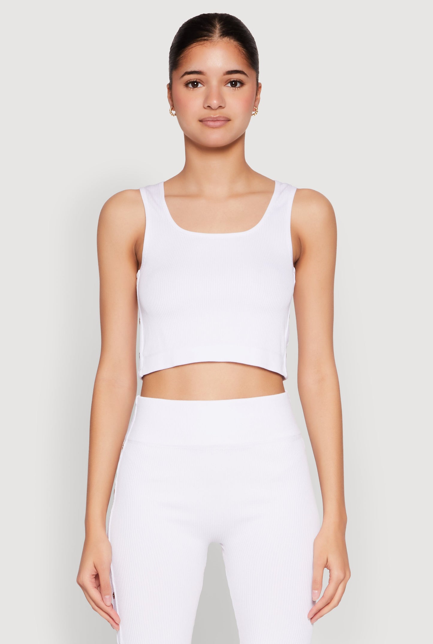 Grommet Side Cropped Tank Top