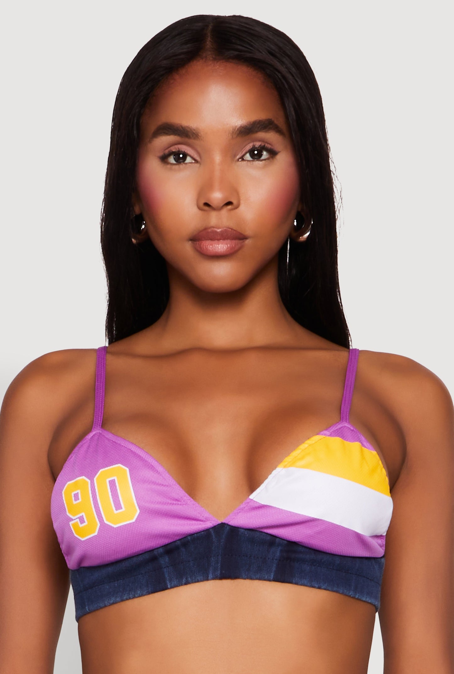 Jersey Mesh 90 Graphic Contrast Trim Bralette