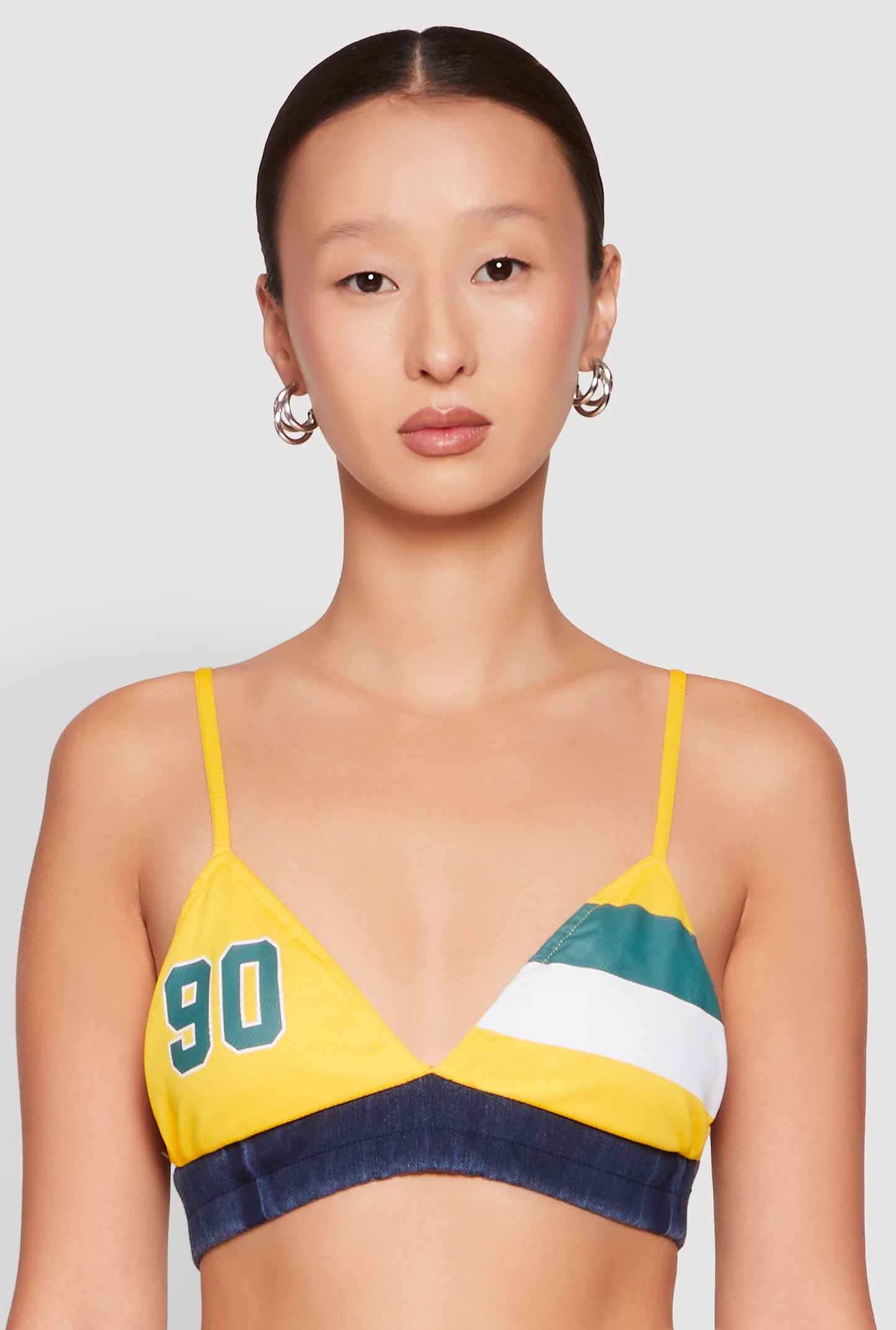 Jersey Mesh 90 Graphic Contrast Trim Bralette