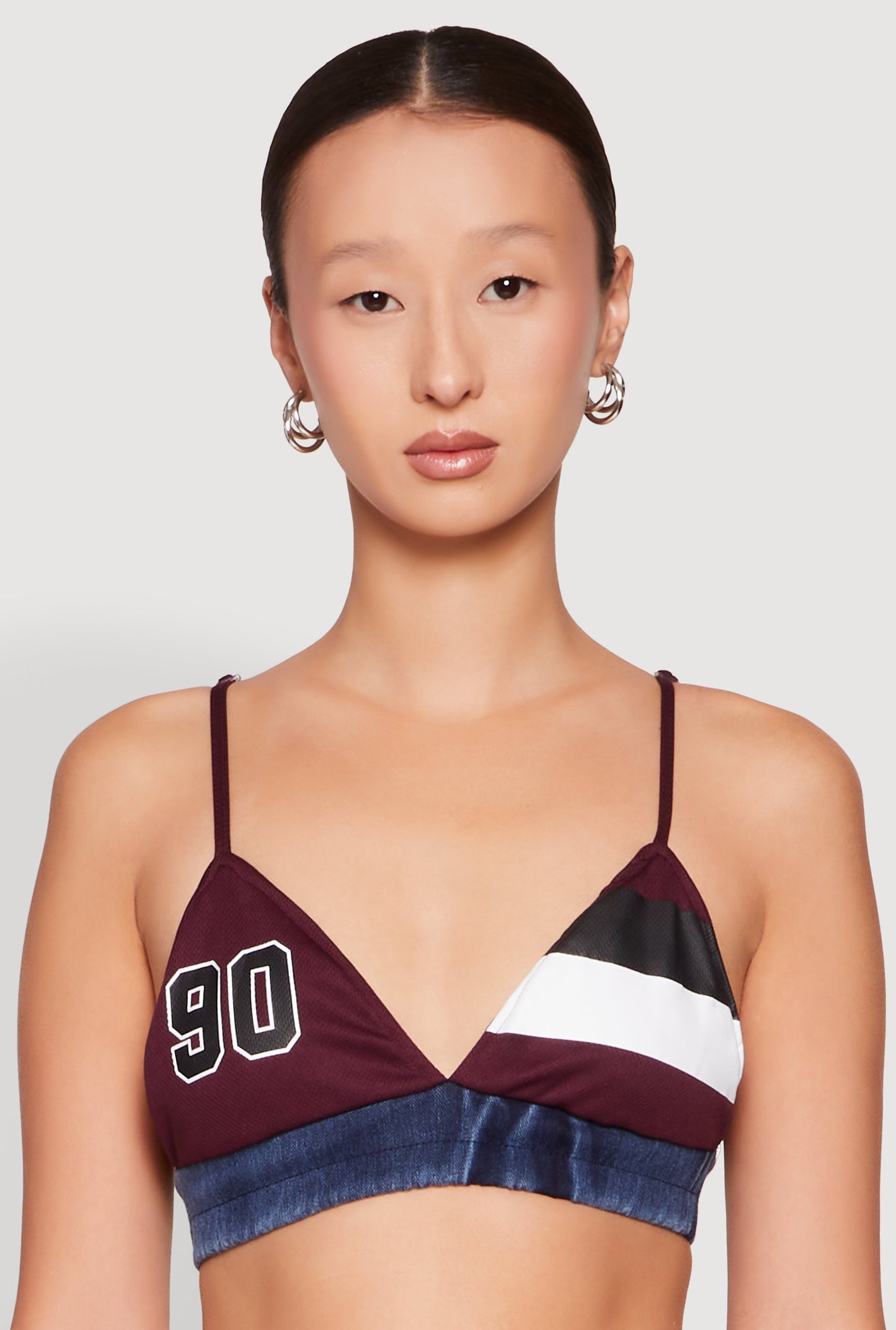 Jersey Mesh 90 Graphic Contrast Trim Bralette