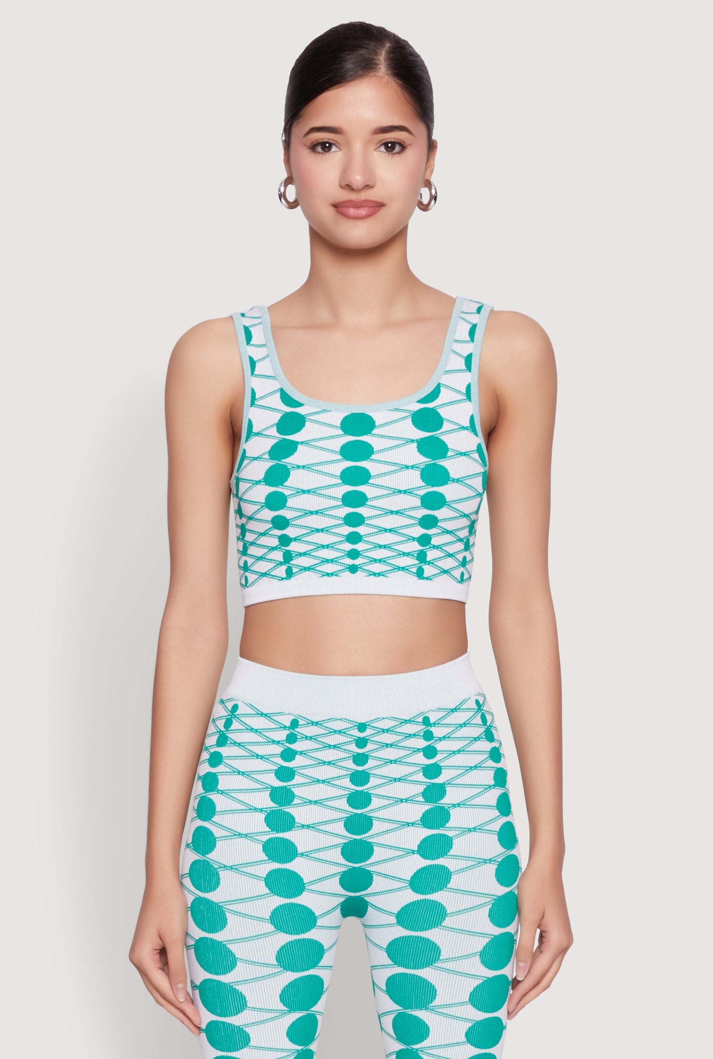 Seamless Geometric Print Crop Top