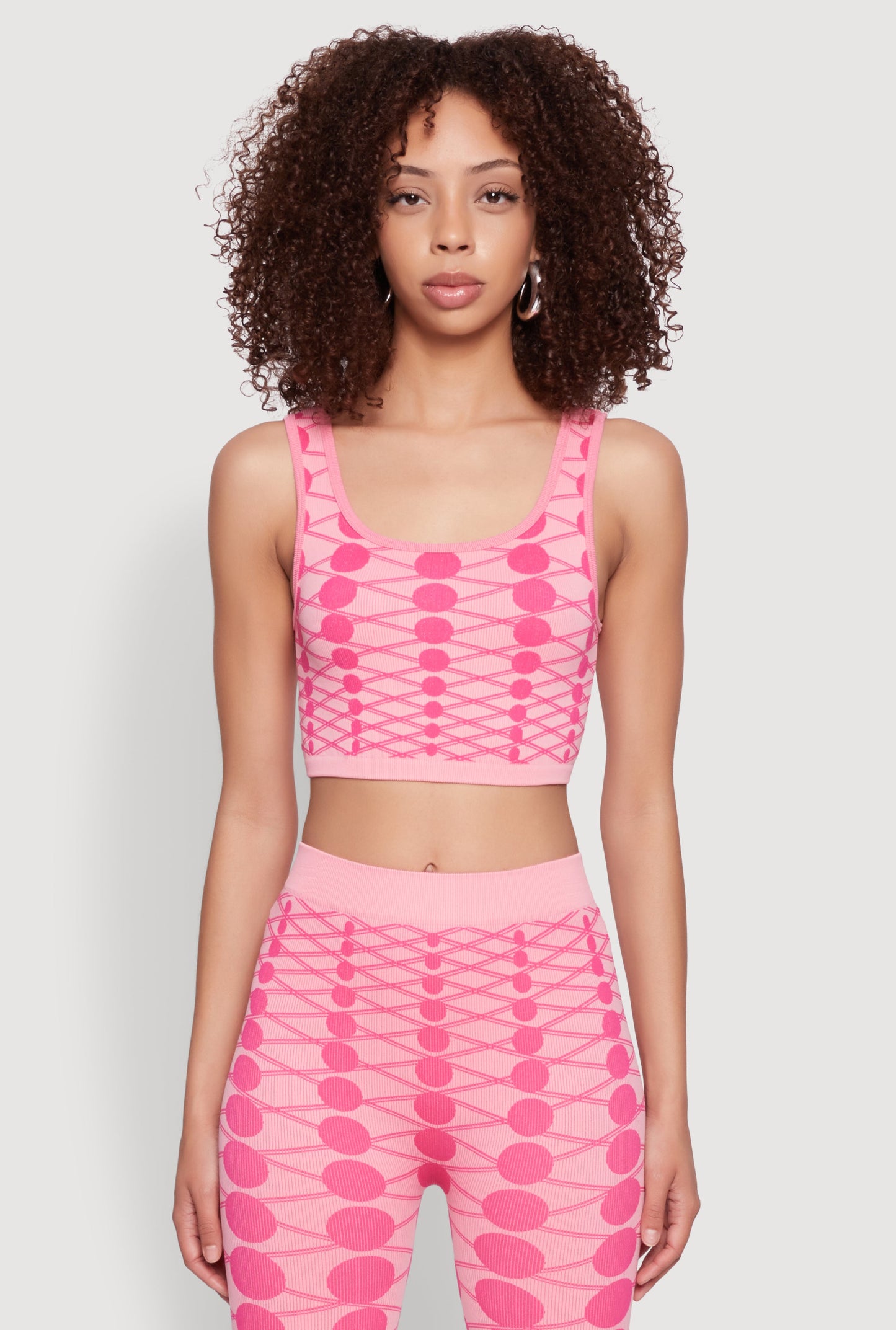 Seamless Geometric Print Crop Top