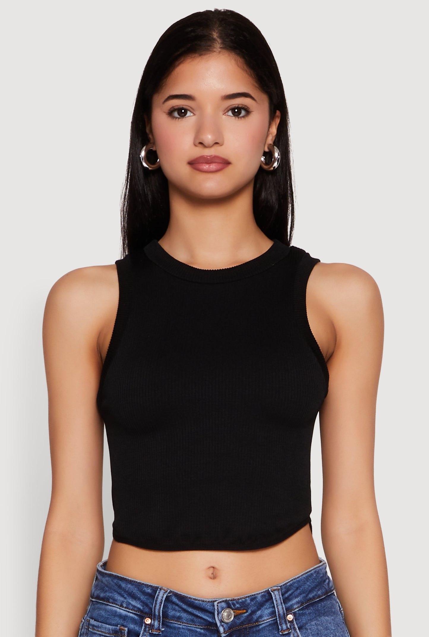 Seamless Crew Neck Cropped Tank Top