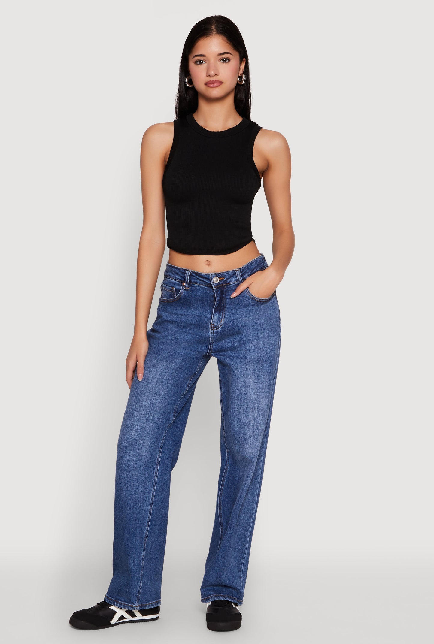 Seamless Crew Neck Cropped Tank Top