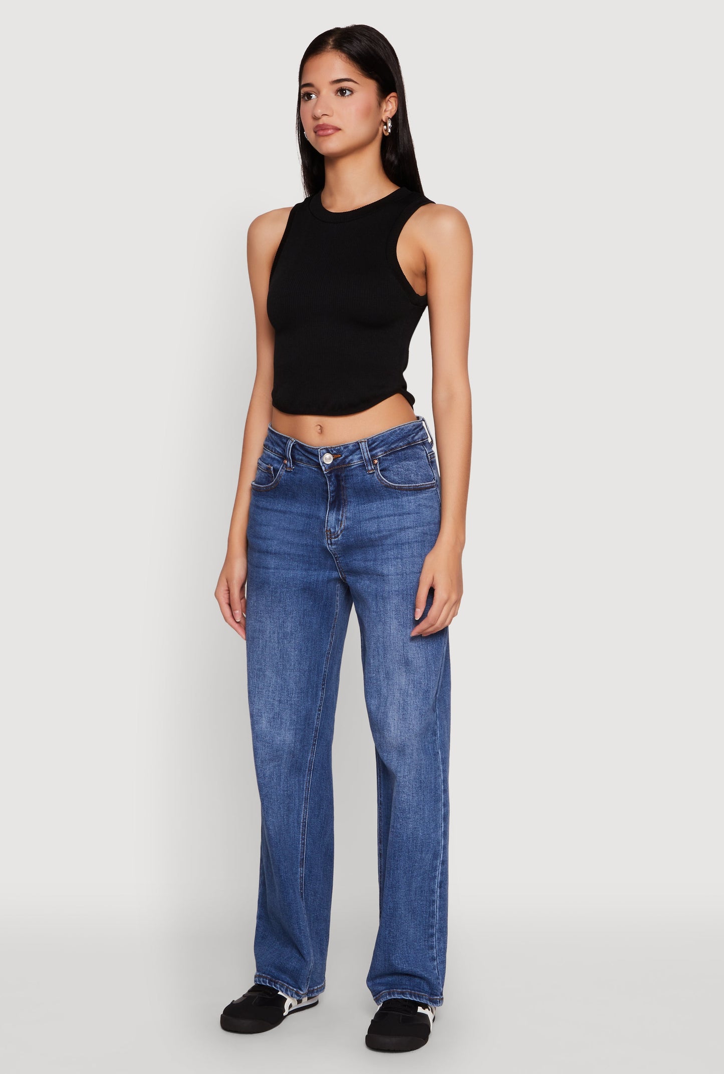 Seamless Crew Neck Cropped Tank Top