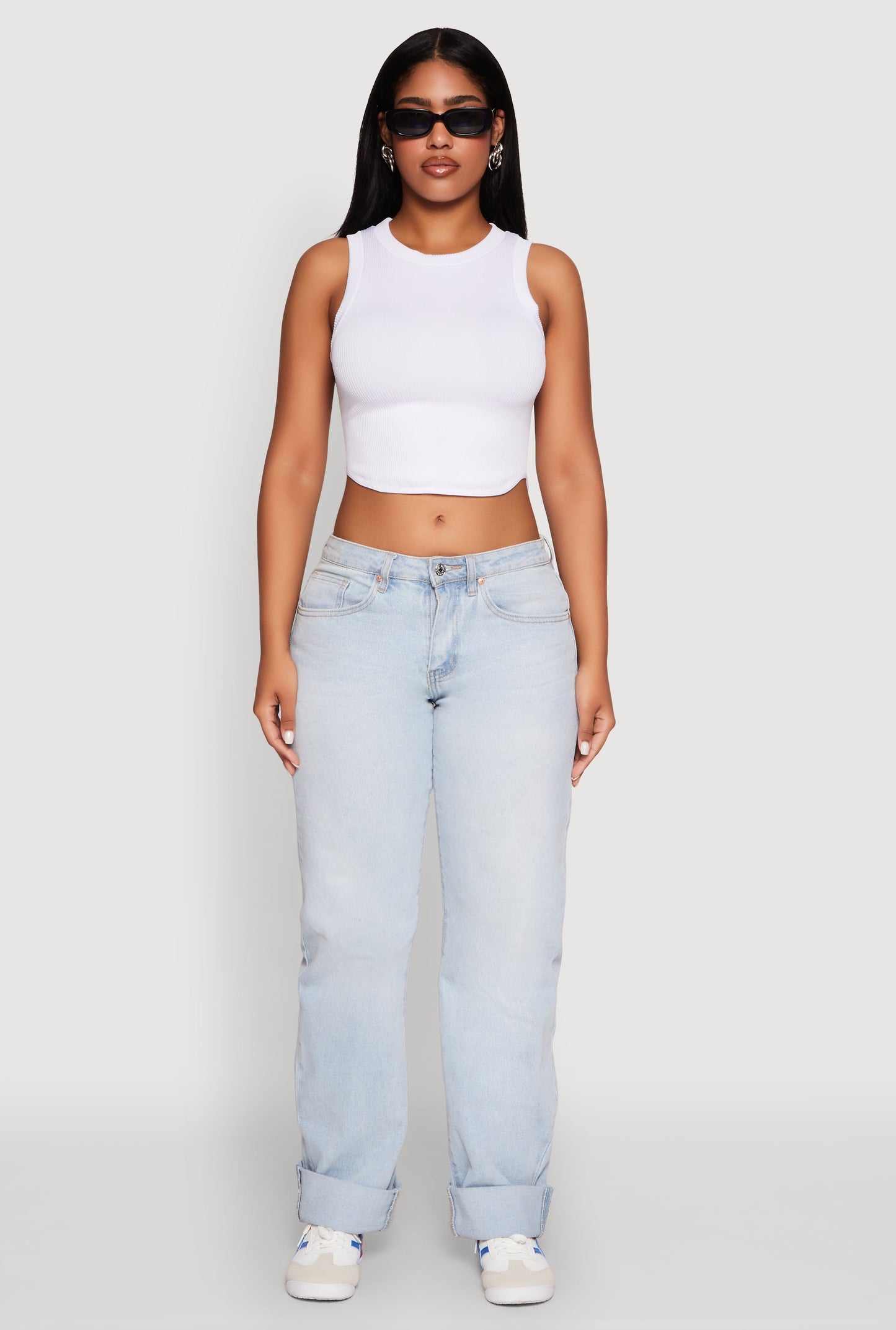 Seamless Crew Neck Cropped Tank Top