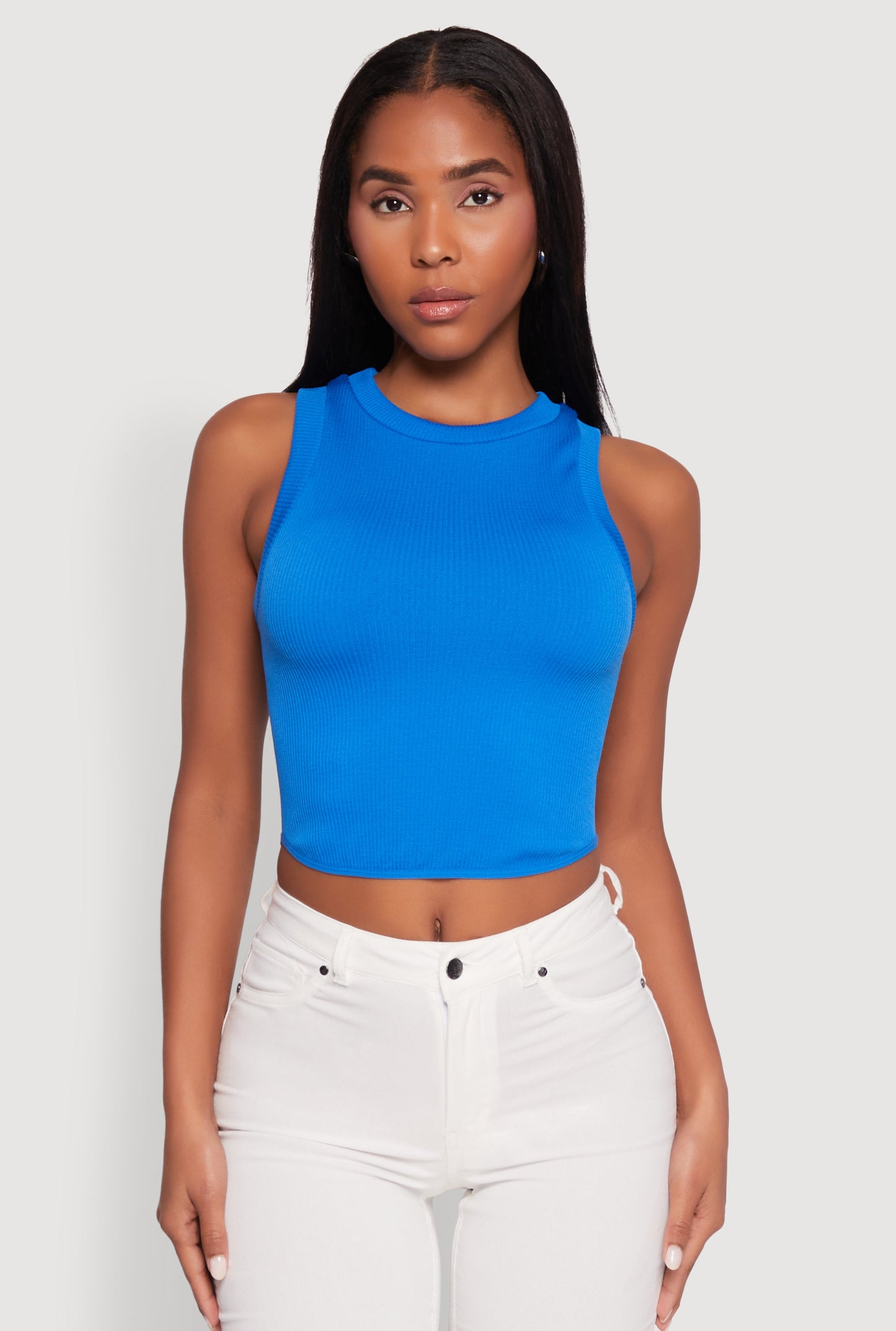 Seamless Crew Neck Cropped Tank Top
