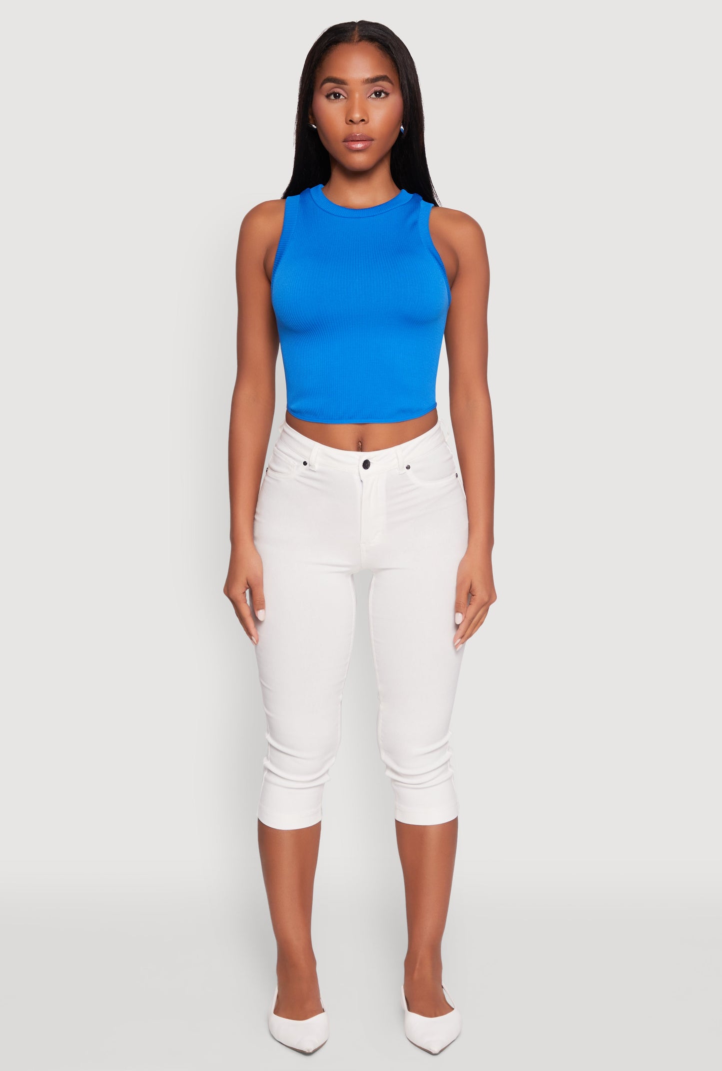 Seamless Crew Neck Cropped Tank Top