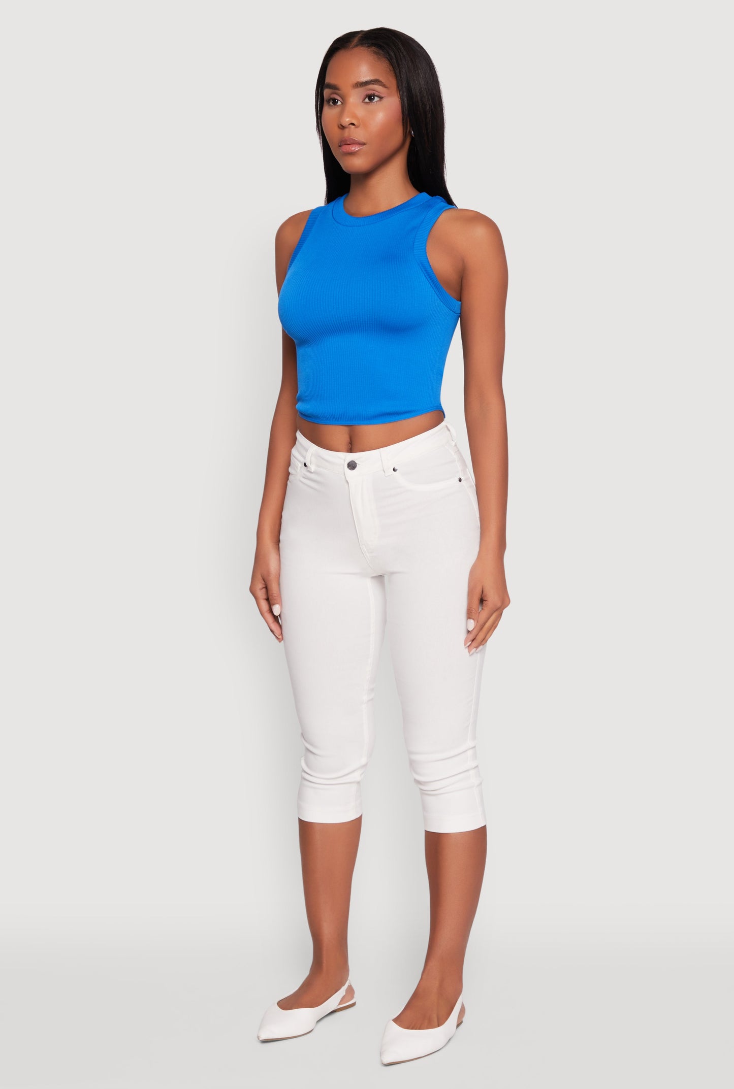 Seamless Crew Neck Cropped Tank Top