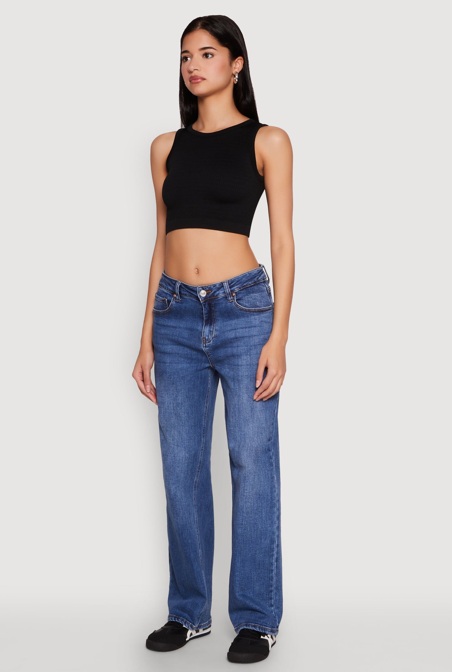 Textured Knit Seamless Cropped Tank Top