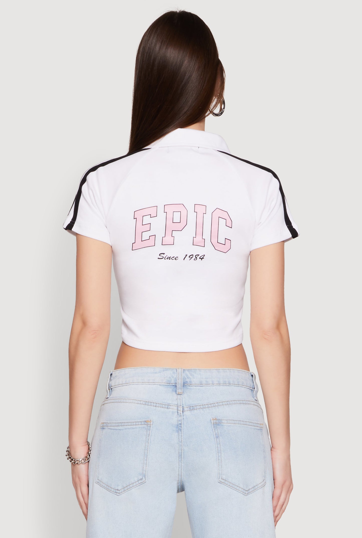 Since 1984 Graphic Cropped Polo Shirt