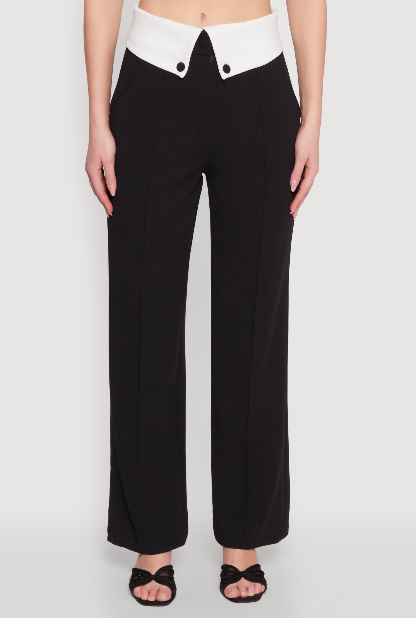 Fold Over Pintuck Dress Pants