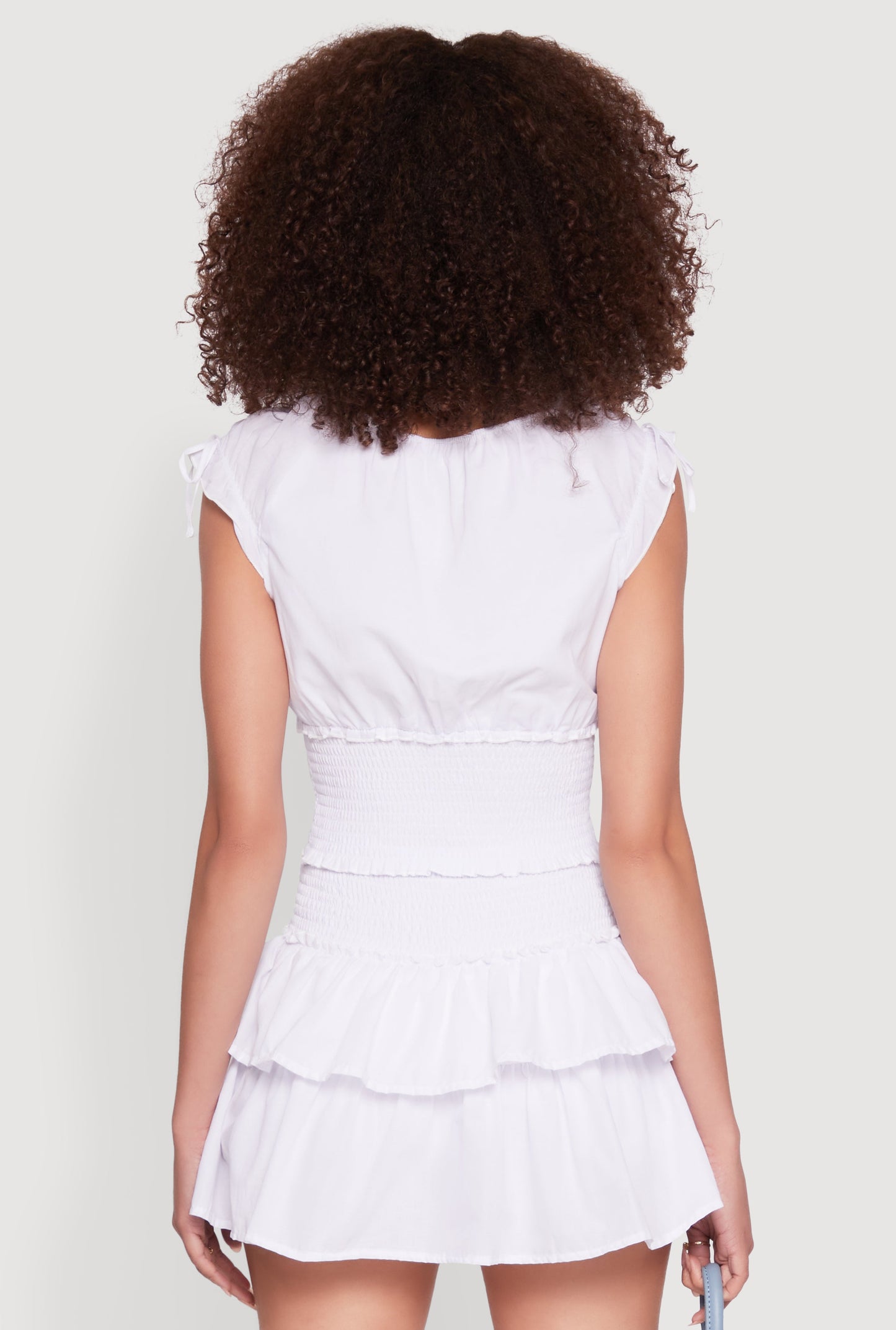 Smocked Hem Peasant Crop Top