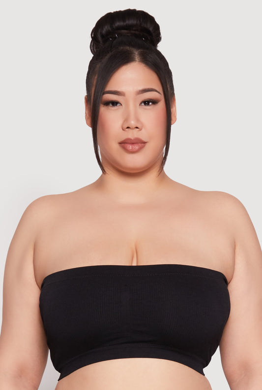 Plus Size Basic Seamless Bandeau Bra