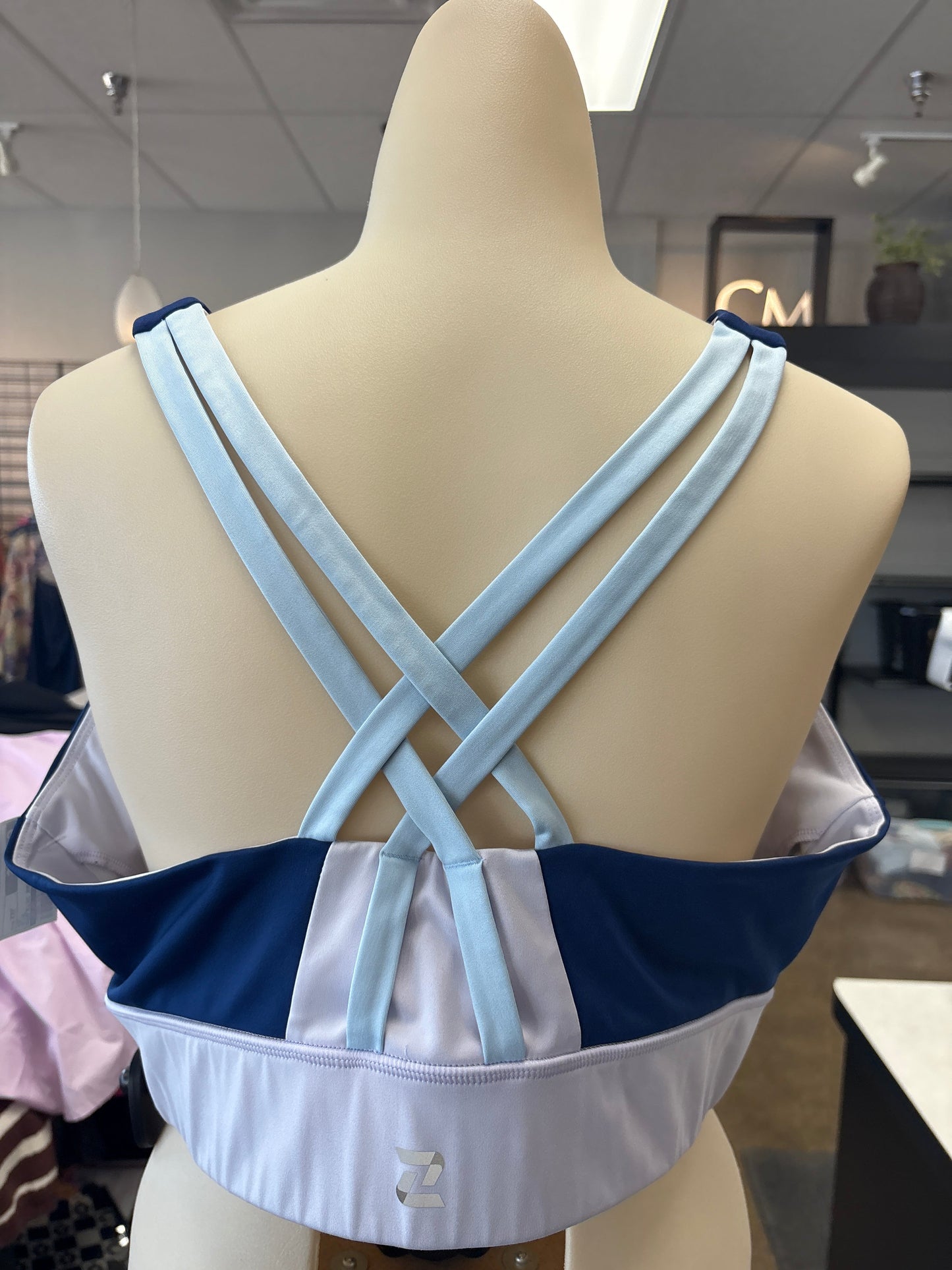 Athletic Bra By Zelos In Blue, Size:Xxl
