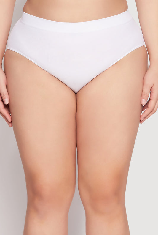 Plus Size Seamless High Waisted Hipster Panty