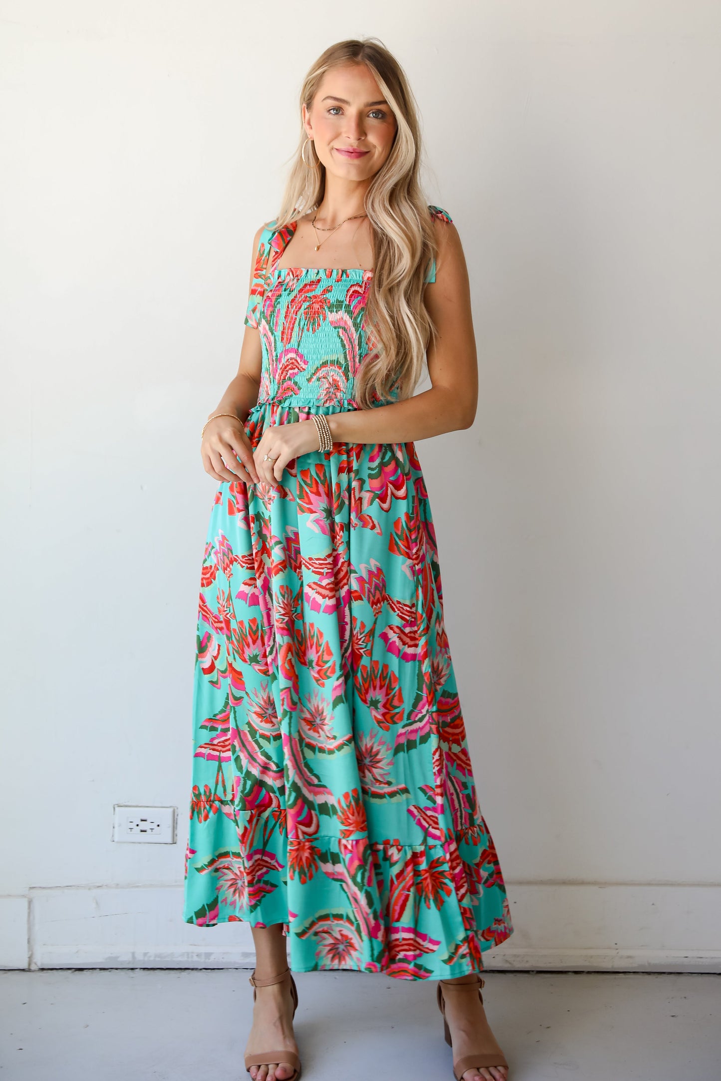 FINAL SALE - Flirty Dreamer Jade Satin Maxi Dress