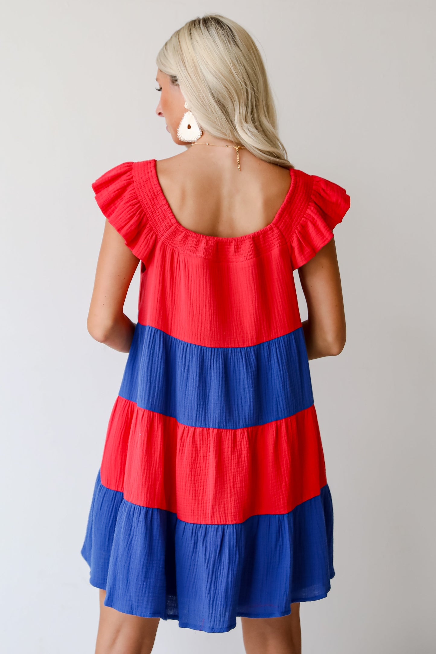 FINAL SALE - Dandy Darling Linen Tiered Color Block Mini Dress