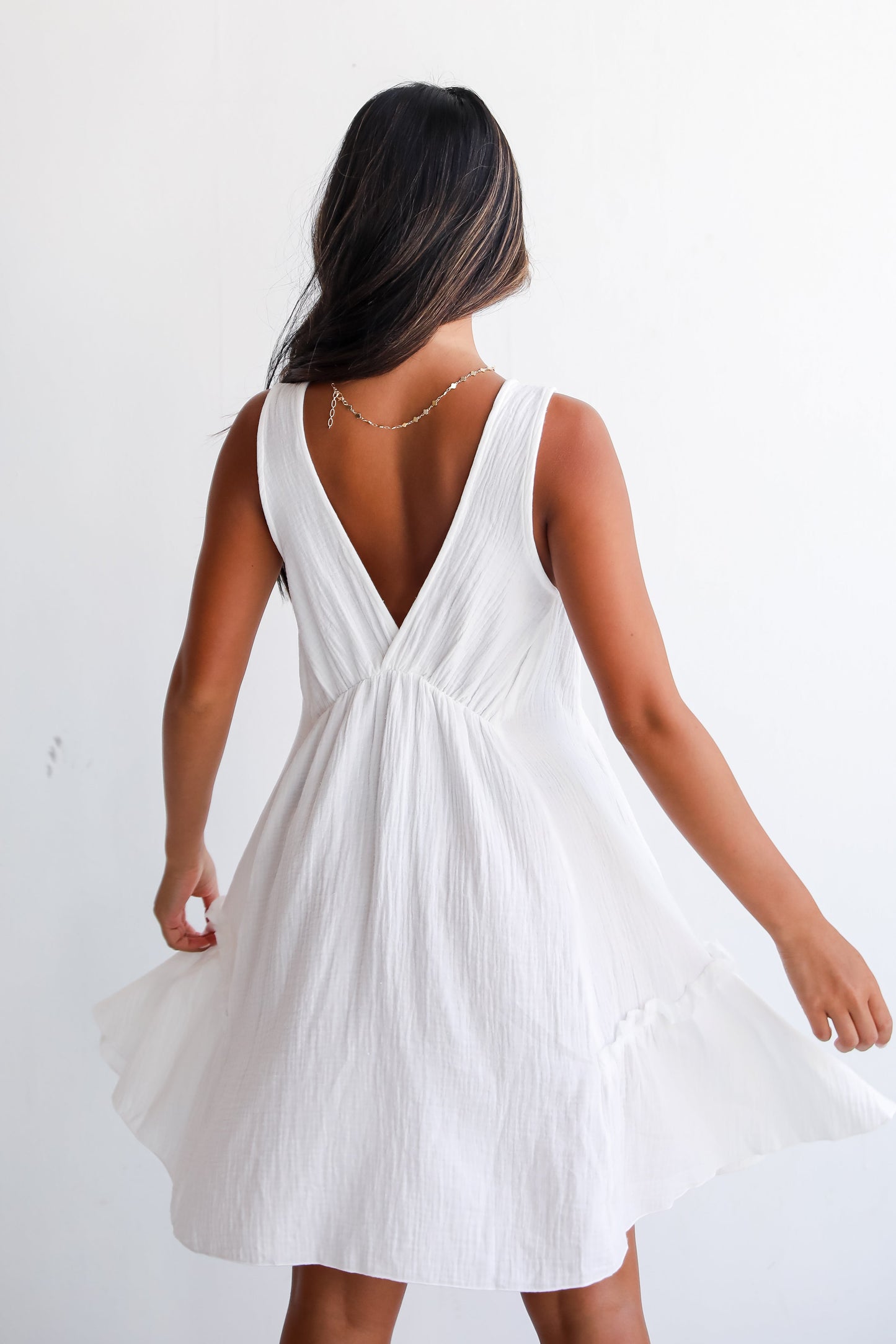 FINAL SALE - Distinctly Perfect White Linen Mini Dress